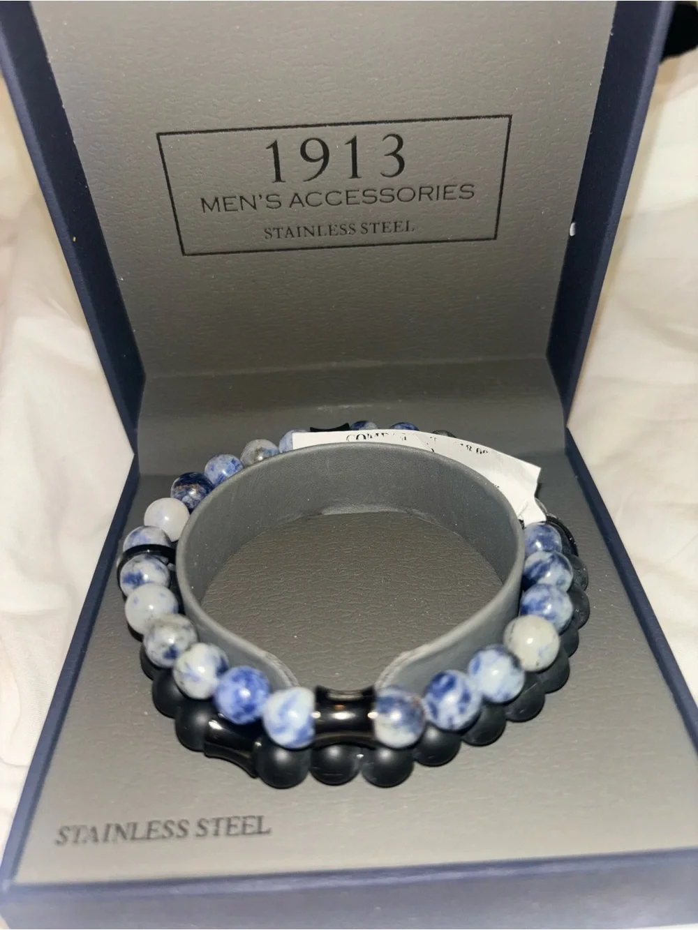 1913 Men’s Blue & Black Beaded Bracelet Set